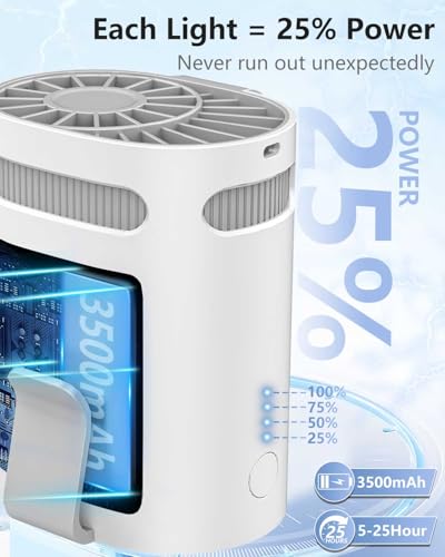 Portable Waist Fan - 4-Speed Clip-On Neck Fan - Off-White