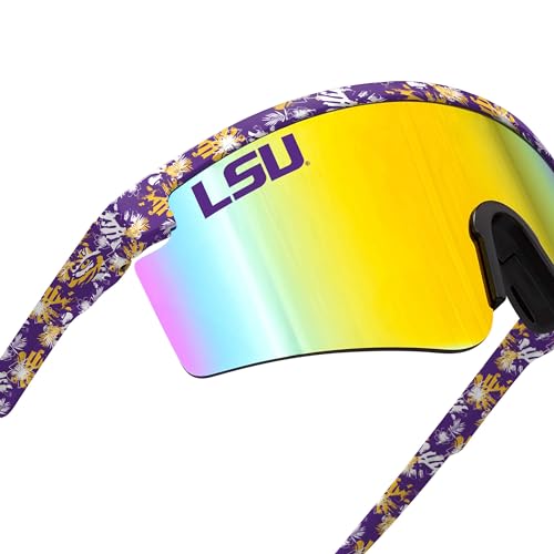 Large Frame Sunglasses with Floral Design - LSU Tigers