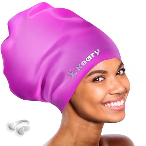 Extra Large Swim Cap for Braids & Dreadlocks - Purple XXL