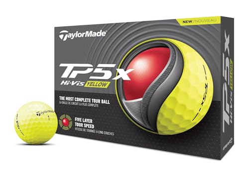 TaylorMade TP5x Golf Balls Yellow 1 Dozen Previous Season Performance