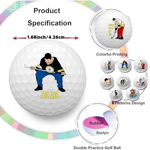 Funny Golf Balls - Happy Themed Gift Set for Golf Lovers - 4PCS