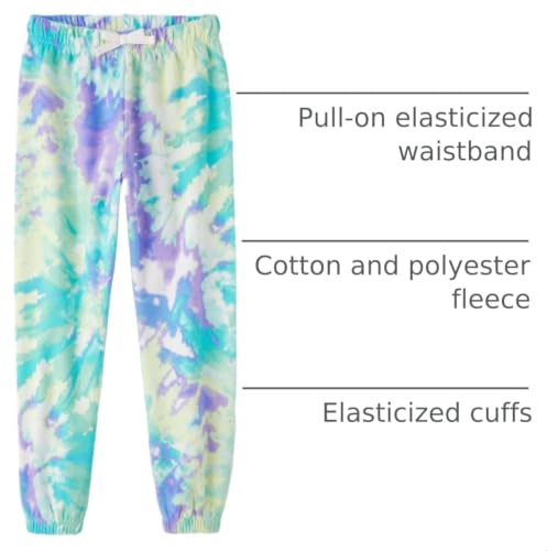 The Children's Place Knit Active Sweatpants for Girls, Medium, Green Glow Tie Dye