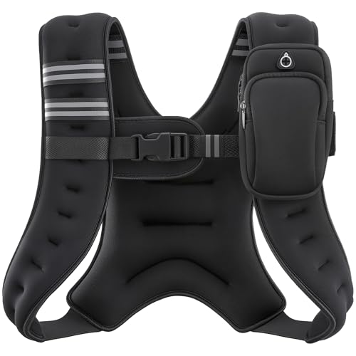 Weighted Vest for Workout - 6lb to 30lb Options, Reflective Stripes