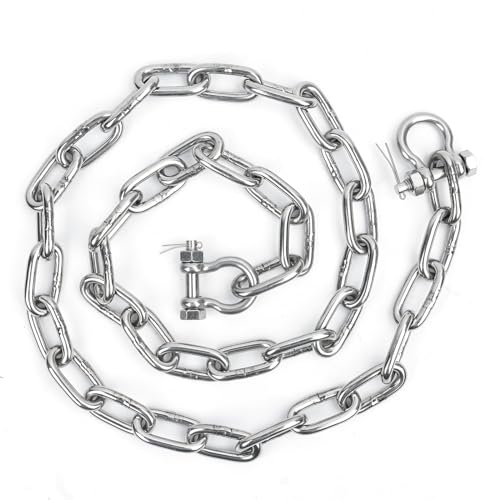Hanger 1/4" x 4 Ft Marine Grade Stainless Steel Boat Anchor Chain Kit