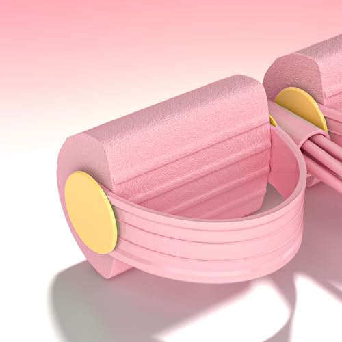 21-Piece Resistance Bands Set with 6 Tubes & Pedal Ankle Puller - Pink
