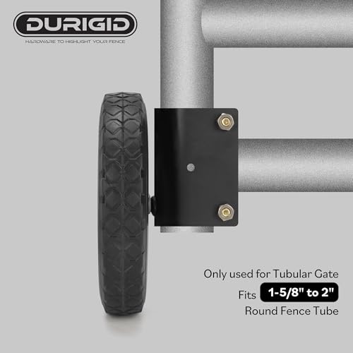 8 Inch Heavy Duty Gate Wheels for Metal Tube Gate, Farm Gate Wheel Helper Support Wheel Side Mount for Fence Gate, Prevent Gate Sagging, Black 1 Pack