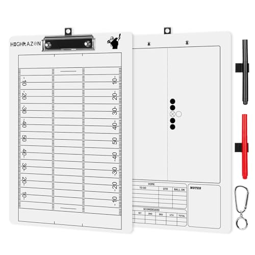 Football Coaches Clipboard - Double-Sided Dry Erase Board - A-white