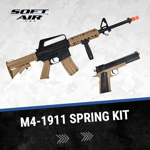Airsoft Rifle and Pistol Kit - Tan, 300 FPS with Accessories
