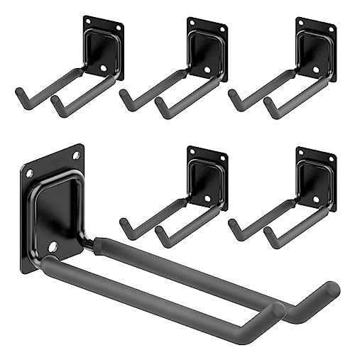 6 Packs 7.8inch Heavy Duty Garage Hooks, Garage Storage Organizer for Tool Organization, Shed Metal Utility Hooks Hanger for Tires, Bikes, Shed, Chair, Ladder, Ski and Snowboard