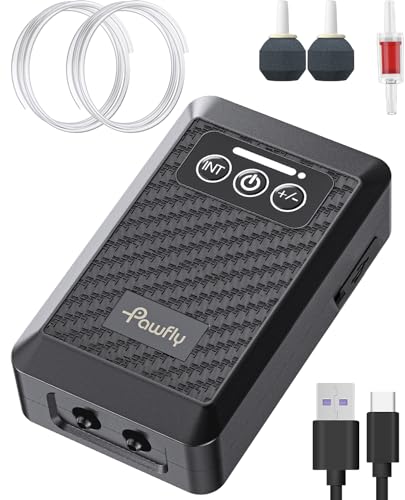 Pawfly 60-100 Gal Ultra Quiet USB Rechargeable Live Bait Aerator 3.5W 64 GPH for Outdoor Fishing