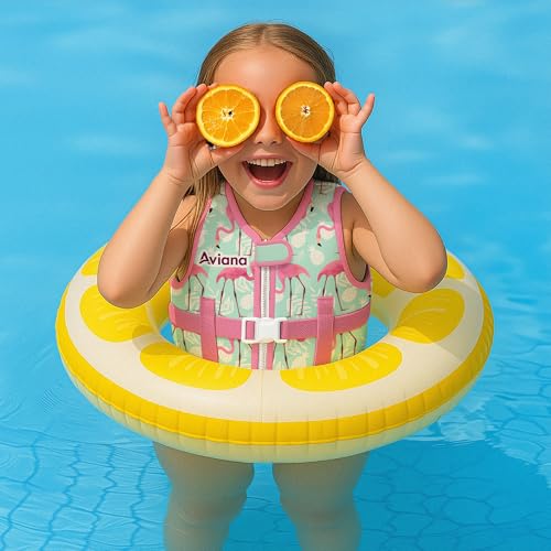 Pro Aviana Flamingo Toddler Swim Vest Floaties for Kids 33-60 lbs Medium