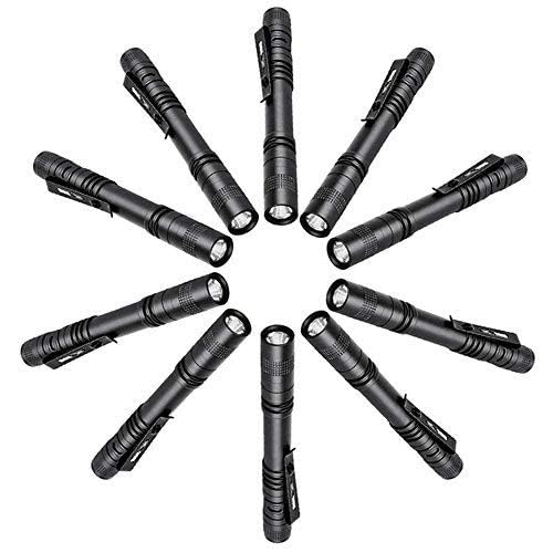 Tileon Pen Flashlight 10 PCS LED Pen Light with Clip - 2×AAA