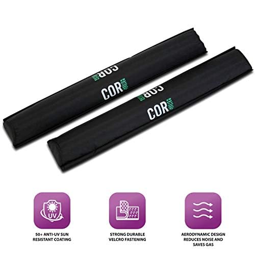 Aero Car Roof Rack Pads for Surfboards, Kayaks, Canoes - Black, 28" Wide