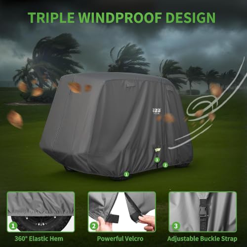 Heavy-Duty Golf Cart Cover for 2/4 Passengers - Grey