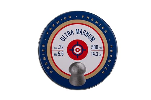 0.22 Caliber Domed Premier Pellets - 500 Count Grey