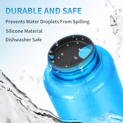 Silicone Splash Guard for Wide Mouth Water Bottles - 2 Pack