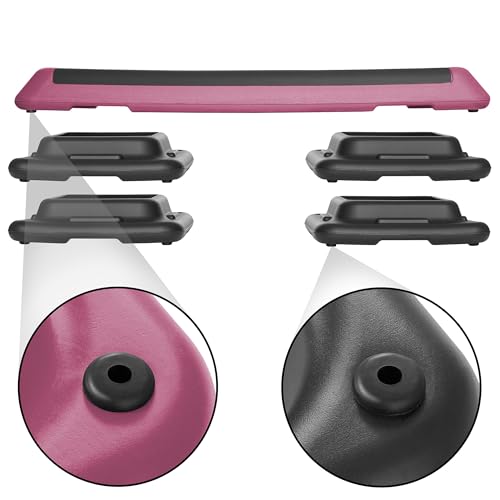 Aerobic Step Platform with Adjustable Height & 4 Risers - Pink