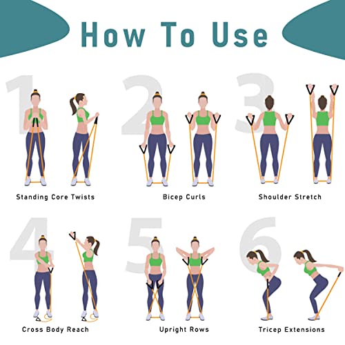 Resistance Bands with Handles - 30lbs Green Exercise Band