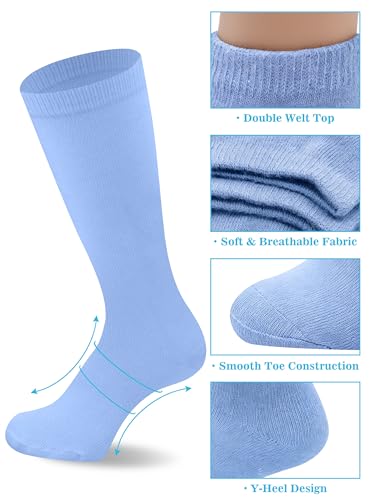 Duufin Youth Knee High Baseball Soccer Football Socks 6-8 Years Light Blue