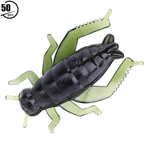 50 Pcs Soft Plastic Fishing Lures - Realistic Cricket Design