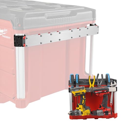 Power Drill Holder Fits for Milwaukee Packout Toolbox,Tape Measure Tool holder,Hanging Screwdrivers, Wrenches on The Side for Packout Toolbox Organizer