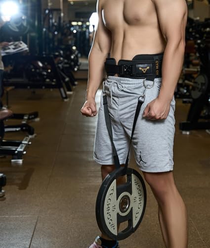GYM OX 2-in-1 Weightlifting & Dip Belt Black S (24-27.5") with Quick-Release Buckle