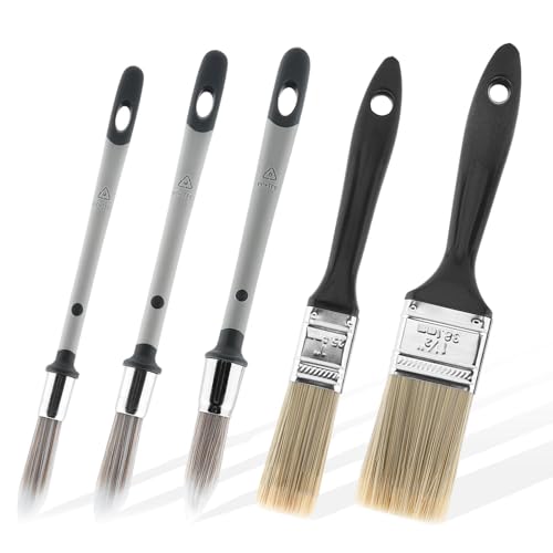 Small Paint Brush, 5pcs Trim Painting Tool, Touch Up Paint Brushes for Walls, Edge Painting Tool, Round Paint Brush for House Wall Corners Edges, Trim Paint Brushes