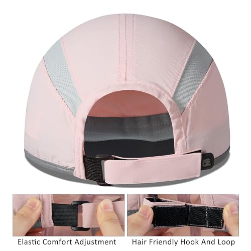 GADIEMKENSD Reflective Folding Sun Hat - UPF 50+ Outdoor Sport Cap, Light Pink, 6 7/8-7 1/2