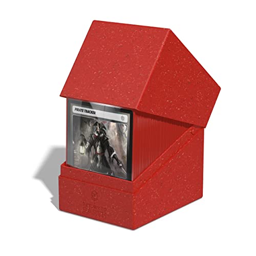 Ultimate Guard RTE Boulder Deck Case 133+ for Double-Sleeved TCG Cards, Red, Eco-Friendly, Made in Germany