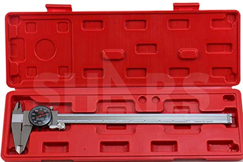 Shars Precision Stainless Steel Shock Proof Dial Caliper .001" Graduation (0-12" 303-1309B, Black) L