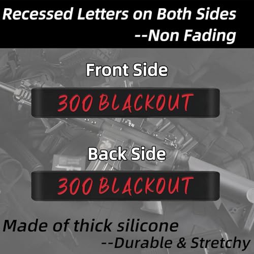 .300 Blackout Magazine Marking Bands - 12 Pack Black-Red