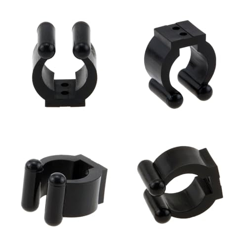 Fishing Rod Clips - 24 PCS Wall Mount Holder for 0.66" to 0.95" Poles - Black
