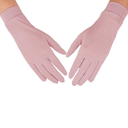 Pink Mulberry Silk Gloves Liners Women’s Warm Inner Glove for Ski Cycling Driving