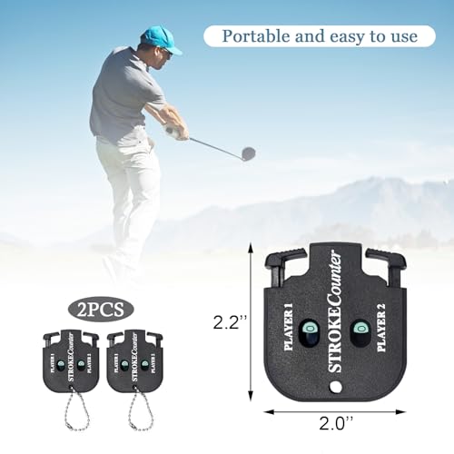 2-Pack Golf Score Counters - Dual Player Stroke Clickers