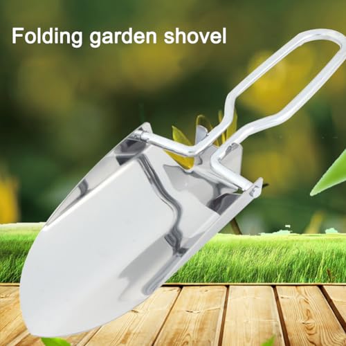 Folding Camping Shovel - Stainless Steel Outdoor Tool - Silver