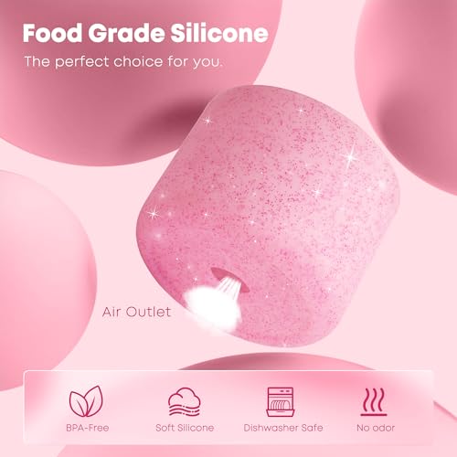 Silicone Protector Boot for Owala Water Bottles - Glitter Pink, 40oz