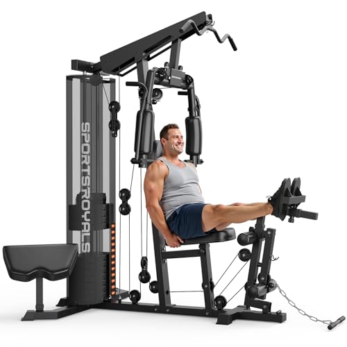 Multifunctional Home Gym Station with Leg Press - Black