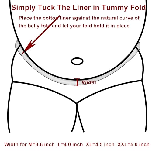 Plus Size Cotton Tummy Liners for Sweat Rash Protection - 3 Pcs