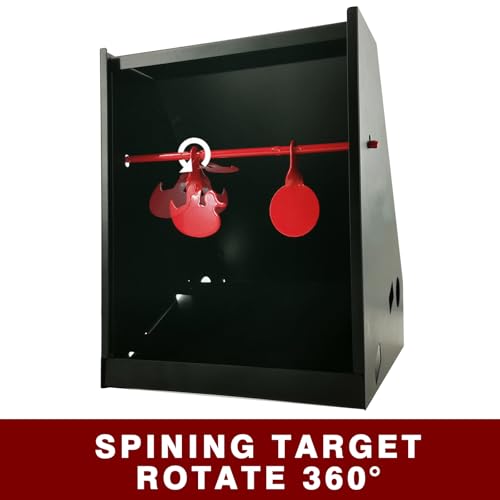 BB Gun Target Trap with 20 Paper Targets & Spinning Silhouettes - A-Target and Papers