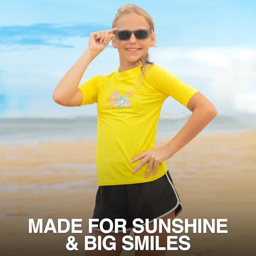 Girls' Jade Rash Guard - UPF 50+ Sun Protection - Daria Yellow