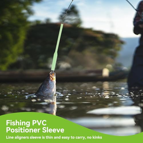 HERCHR 30pcs Night Fishing Glow Crimp Protectors Luminous PVC Rigs for Deep Water & Trolling