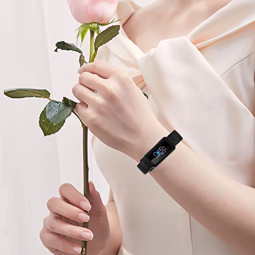 Clear Wristband with Protective Case for Fitbit Inspire 2 - Full Black