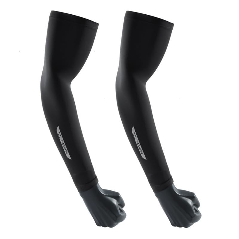 3 Pairs Compression Sun Protection Arm Sleeves - Black/Navy/Light Gray