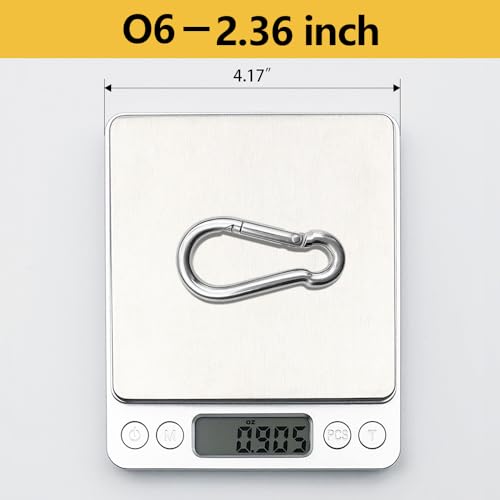 Heavy Duty 304 Stainless Steel Carabiner Clip - 2.36 Inch (8 Pcs)