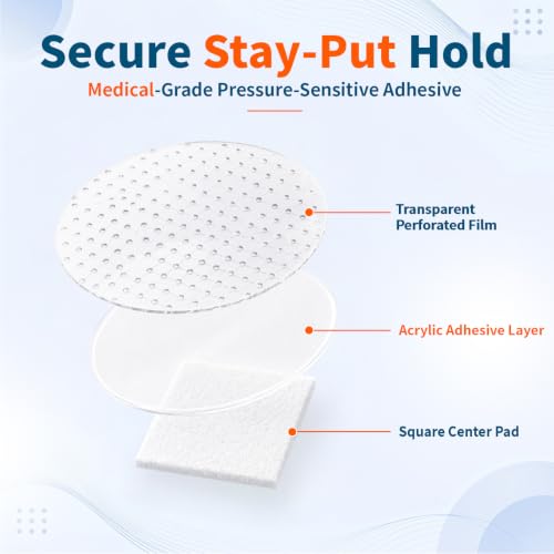 Clear Round Bandages - 100 Count, 3 Sizes for Small Wounds