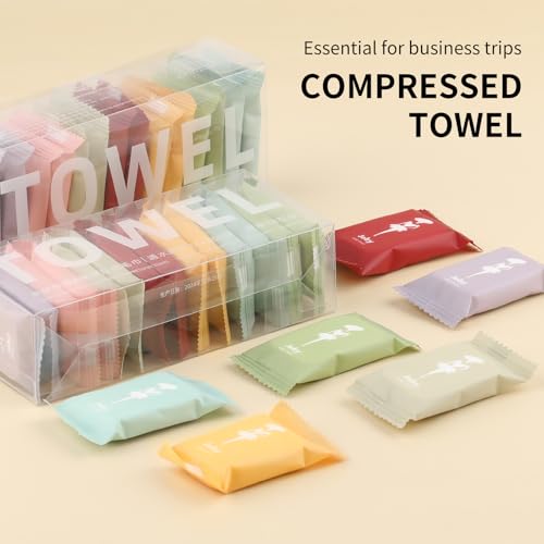 28 Count Compressed Towels - Reusable Portable Washcloths for Travel