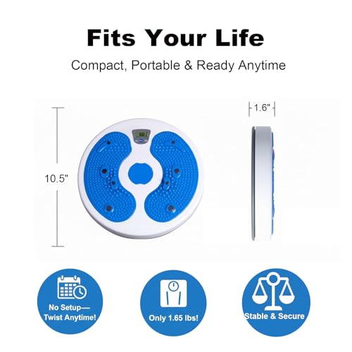Waist Twister Disc with Digital Counter - Core Trainer Board, Blue