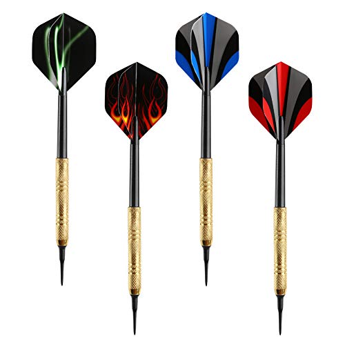 Soft Tip Darts Set - 12 Pcs Plastic Tip Darts with 36 Replacement Tips - Red, Blue, Green
