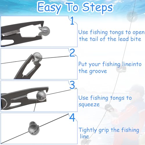 Split Shot Fishing Weights Sinkers - 150 Pcs Open Mouth Design