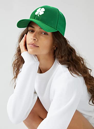 Shamrock Baseball Cap - Irish 4 Leaf Clover Hat for St. Patrick's Day - Medium Green